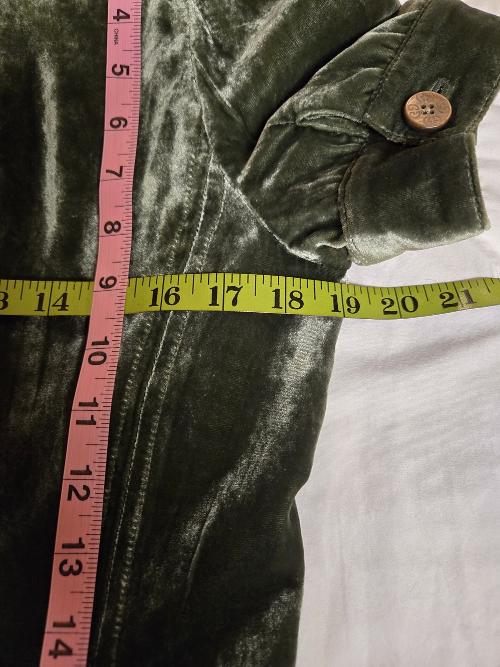 Tahari Deep Forest/Olive Green Velvet Short-Sleeve Blazer - Picture 14 of 16